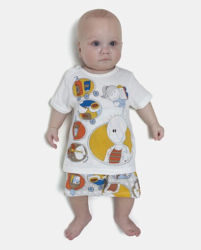 Pijama Masculino Bebe Manga Curta e Short