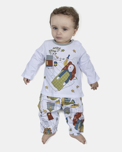 Pijama Masculino Bebe Manga Longa e Calça