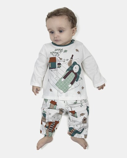 Pijama Masculino Bebe Manga Longa e Calça