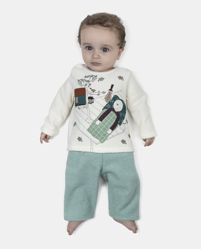 Pijama Masculino Bebe Manga Longa e Calça Plush