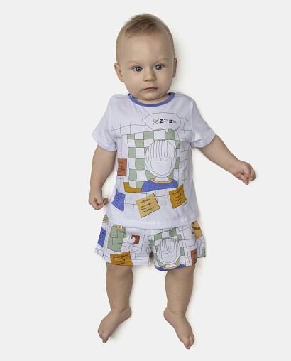 Pijama Masculino Bebê Manga Curta e Short