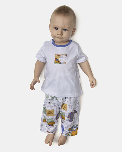 Pijama Masculino Bebê Manga Curta e Calça