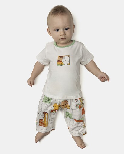 Pijama Masculino Bebê Manga Curta e Calça