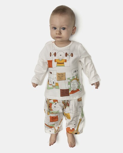 Pijama Masculino Bebê Manga Longa e Calça