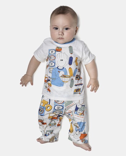 Pijama Masculino Bebê Manga Curta e Calça