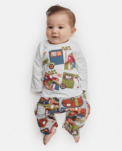 Pijama Masculino Bebe Manga Longa e Calça