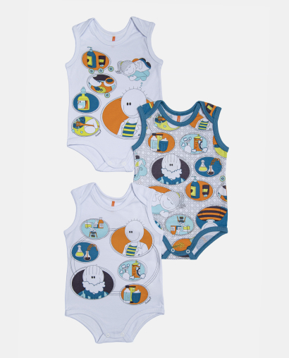 Kit Body Masculino Bebe Sem Mangas