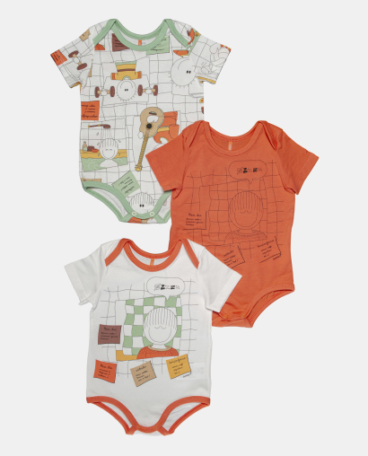 Kit Body Masculino Bebe Manga Curta