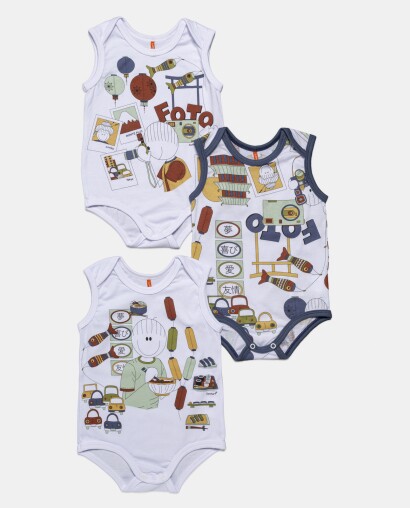 Kit Body Masculino Bebê Sem Mangas