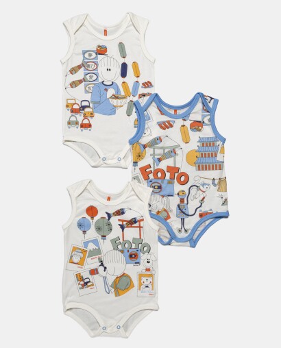 Kit Body Masculino Bebê Sem Mangas