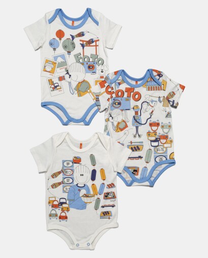 Kit Body Masculino Bebê Manga Curta