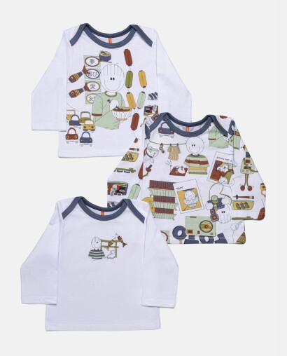 Kit Pagão Masculino Bebê Manga Longa