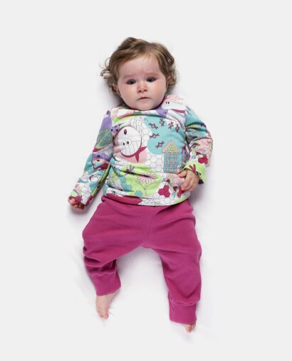 Conjunto Feminino Bebe Body Manga Longa e Calça Moletinho