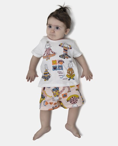 Pijama Feminino Bebe Manga Curta e Short