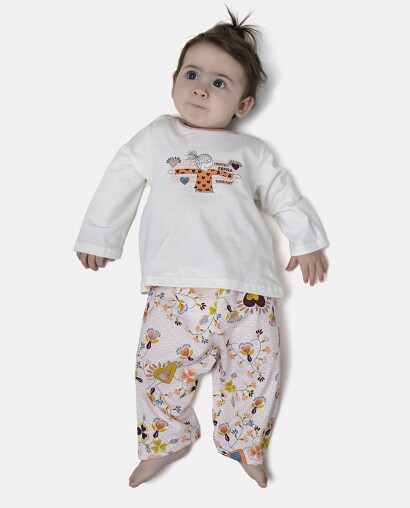 Pijama Feminino Bebe Manga Longa e Calça