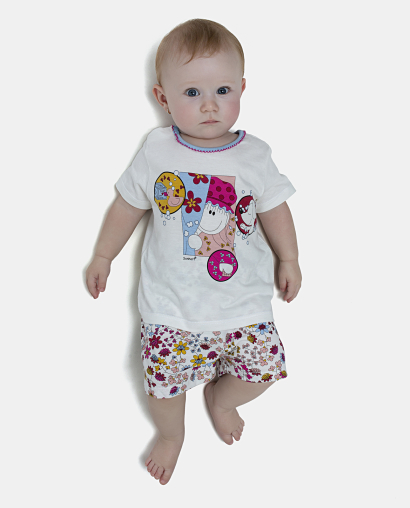 Pijama Feminino Bebe Manga Curta e Short
