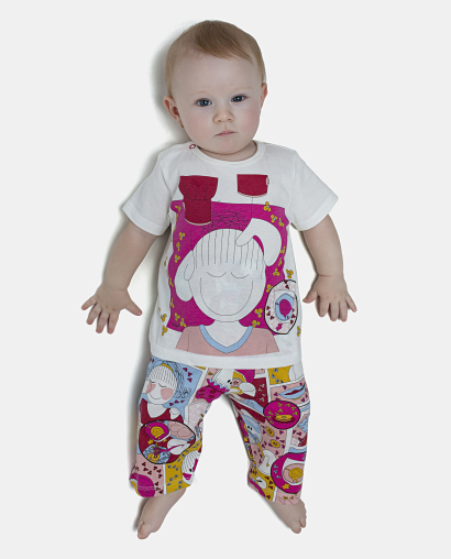 Pijama Feminino Bebe Manga Curta e Calça