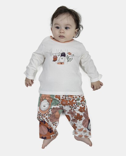 Pijama Feminino Bebe Manga Longa e Calça