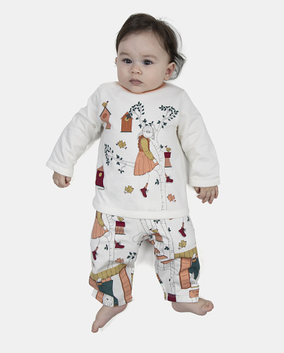 Pijama Feminino Bebe Manga Longa e Calça Moletinho
