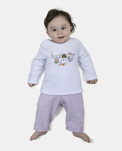 Pijama Feminino Bebe Manga Longa e Calça Plush