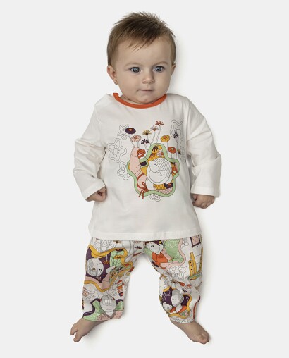 Pijama Feminino Bebê Manga Longa e Calça