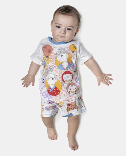 Pijama Feminino Bebê Manga Curta e Short
