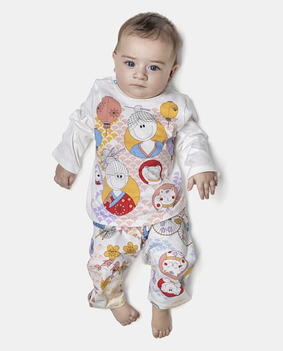 Pijama Feminino Bebê Manga Longa e Calça