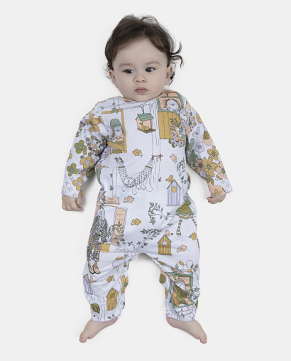 Macacão Feminino Bebe Manga Longa