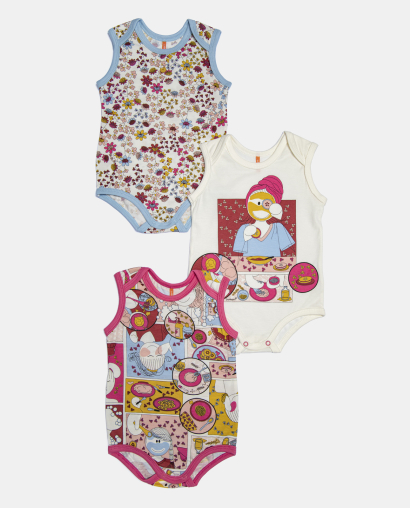 Kit Body Feminino Bebe Sem Mangas 