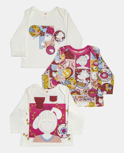 Kit Pagão Feminino Bebe Manga Longa