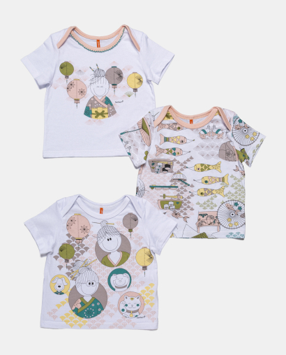 Kit Pagão Feminino Bebê Manga Curta