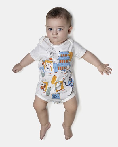 Body Bebê Manga Curta Unissex 