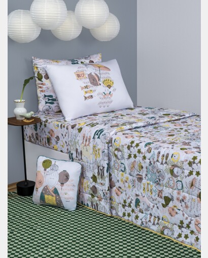 Lençol Elástico com Fronhas Berço Feminino