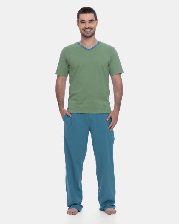 Sonhart Loja Online | Pijama Masculino Adulto Manga Curta e Calça Azul