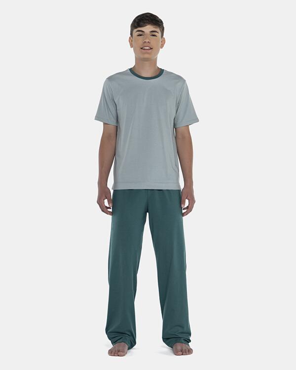 Pijama Masculino Adulto Manga Curta e Calça