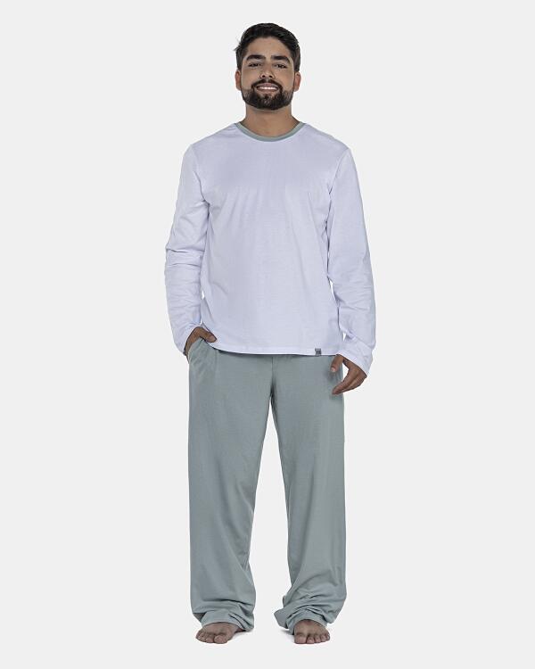 Pijama Masculino Adulto Manga Longa e Calça