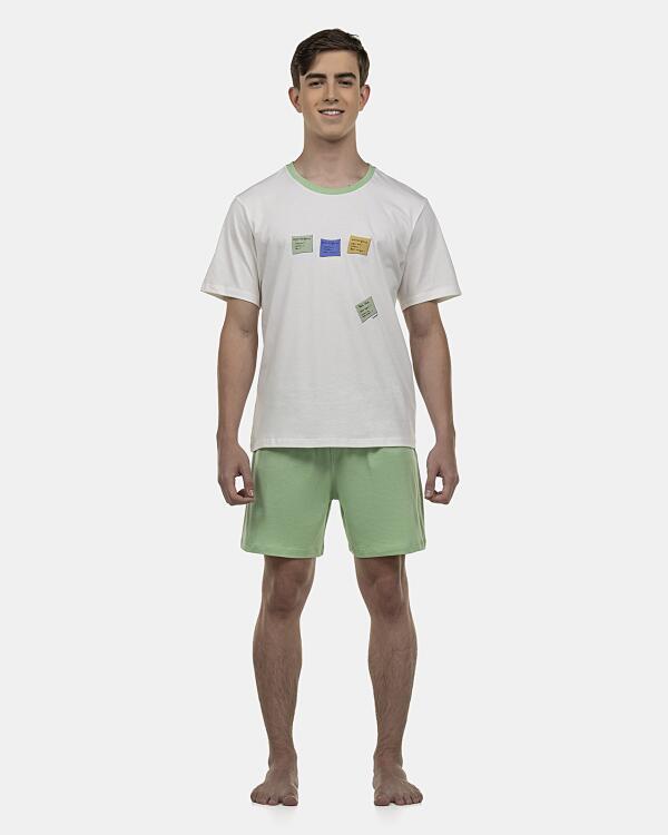 Pijama Masculino Adulto Manga Curta e Short