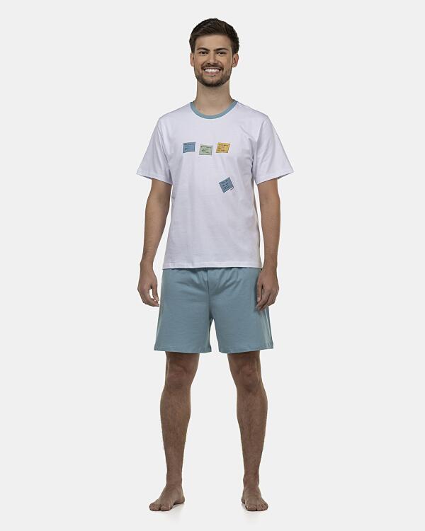 Pijama Masculino Adulto Manga Curta e Short