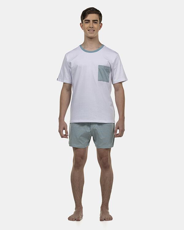 Pijama Masculino Adulto Manga Curta e Short