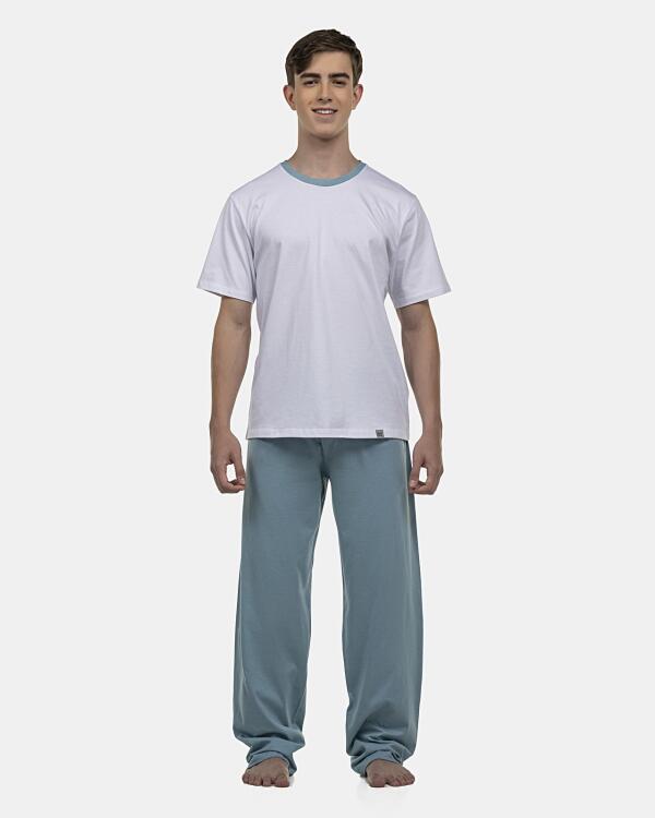 Pijama Masculino Adulto Manga Curta e Calça