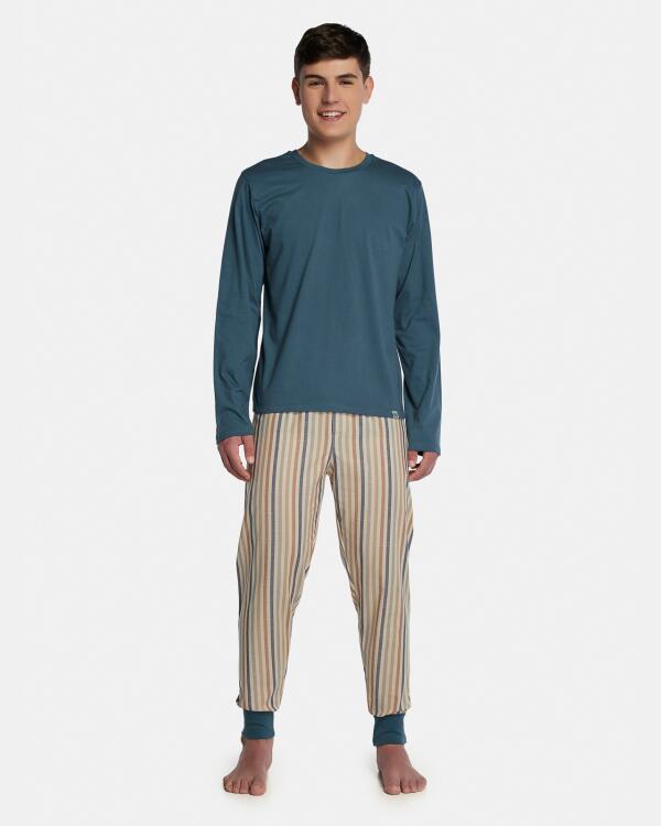 Pijama Masculino Adulto Manga Longa e Calça Tricoline