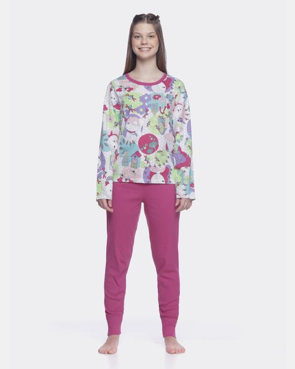 Pijama manga longa e calça    