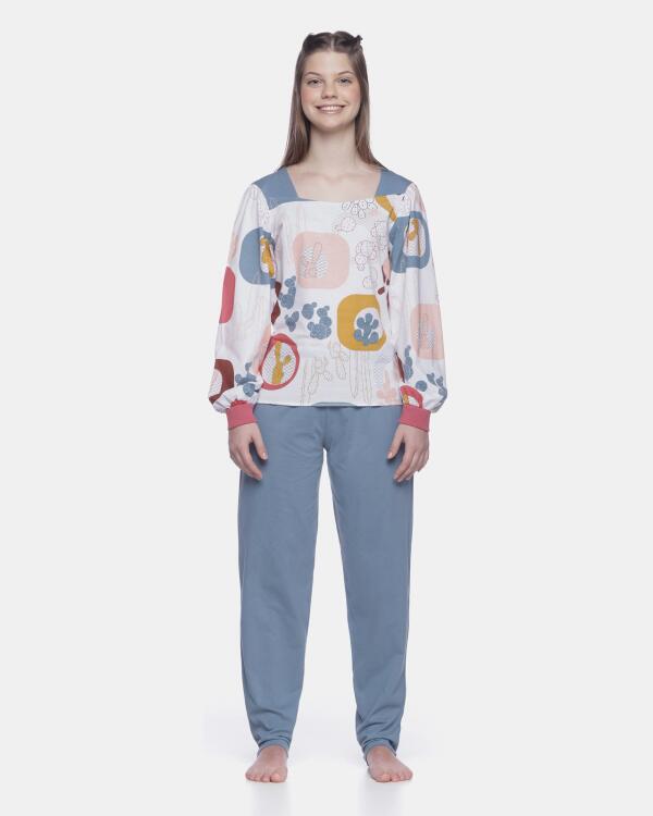 Pijama manga longa e calça