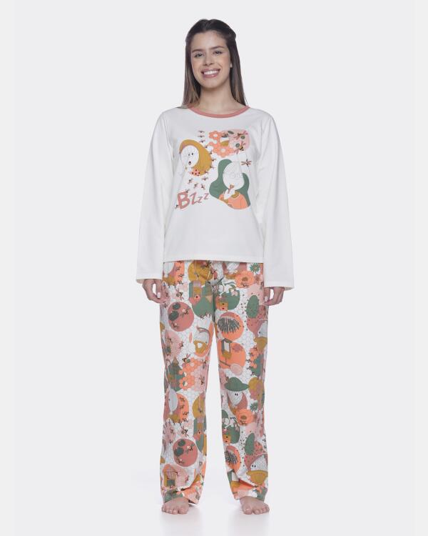 Conjunto Feminino Adulto Manga Longa e Calça