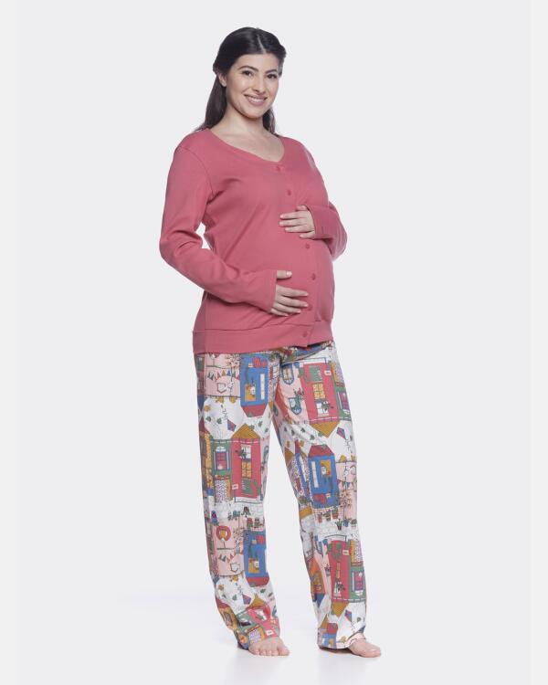Homewear gestante manga longa e calça