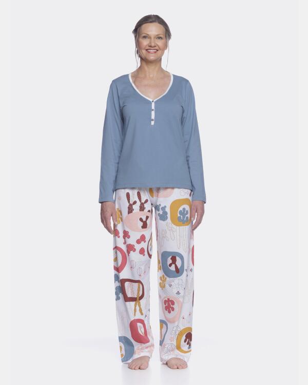 Homewear clássico manga longa e calça       