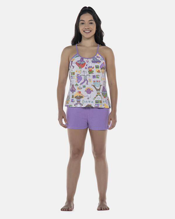 Pijama Feminino Adulto Alça e Short