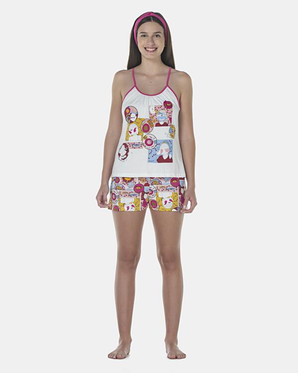 Pijama Feminino Adulto Alça e Short