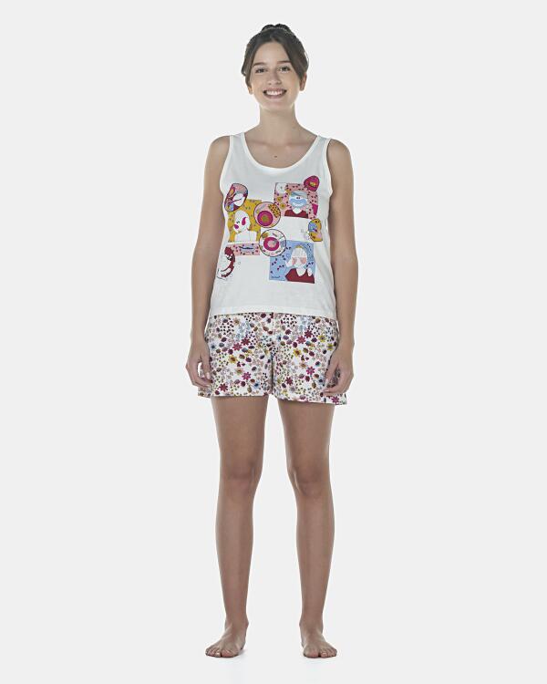 Pijama Feminino Adulto Regata e Short