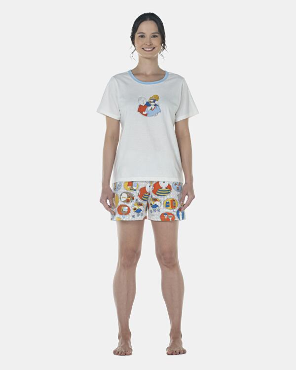 Pijama Feminino Adulto Manga Curta e Short